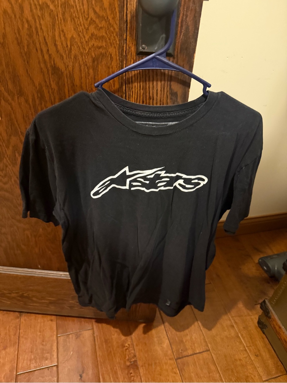 Alpinestars Black Short Sleeve Tee with White Logo
